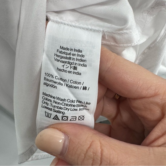 NWT Madewell Tuxedo Button-Up Shirt in Poplin in Eyelit White - Picture 10 of 13